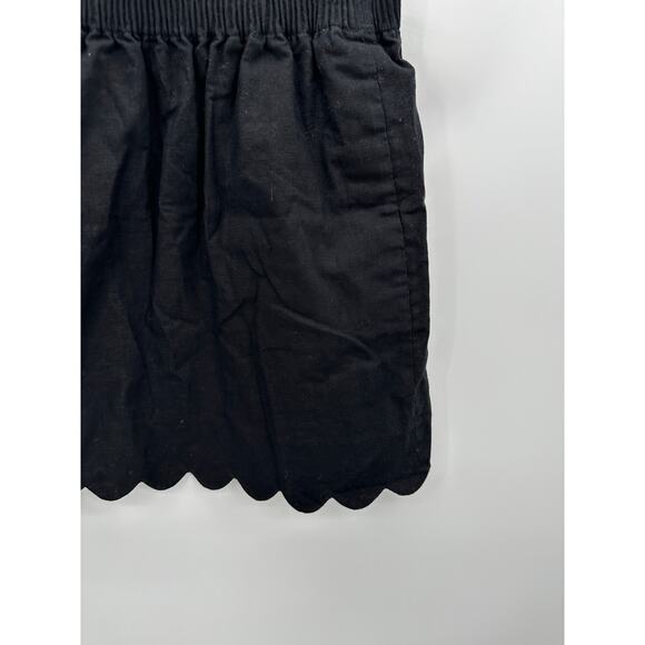 J by J Crew Scalloped Sidewalk Black Elastic Waist Mini Skirt Women's Size 2 - Picture 3 of 9